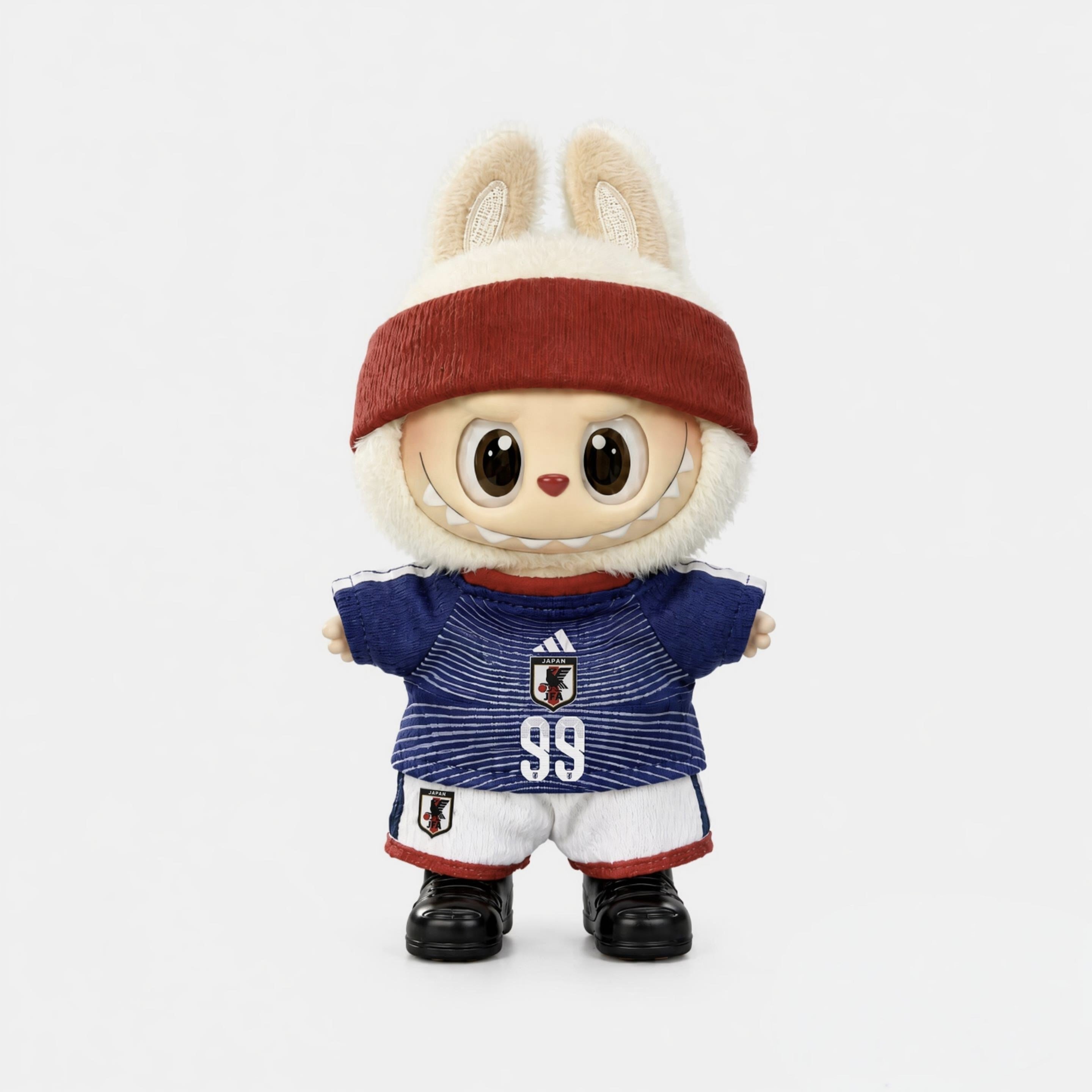 Labubu football jersey kit – Japan Home – Labubu clothes personalised with your own number and name printed on the jersey, compatible with similar 17cm dolls