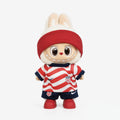 Doll football jersey kit – USA Home – shown worn on a doll, compatible with Labubu and similar 17cm dolls